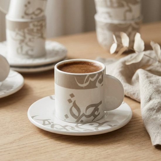 Coffee Cup and Saucer Set - 12 Pcs